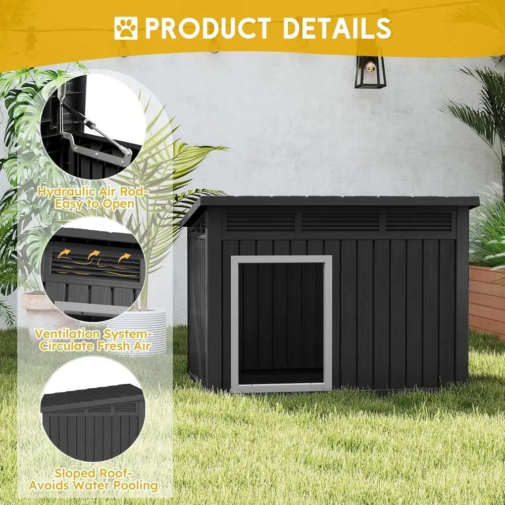 Indoor and Outdoor Weatherproof Dog House With Removable Roof