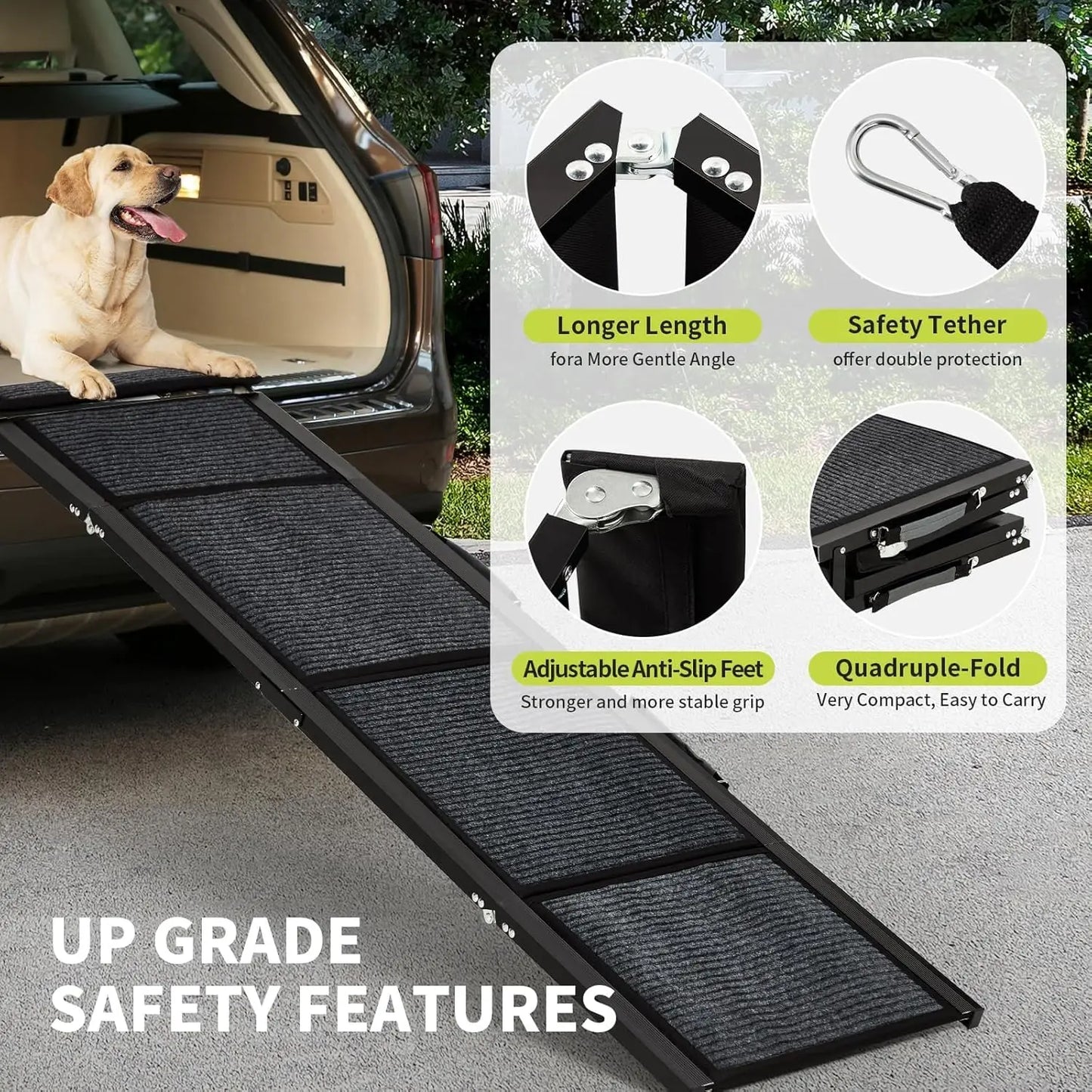 HiMISS Folding Car Ramp For Dogs, Portable Pet Steps