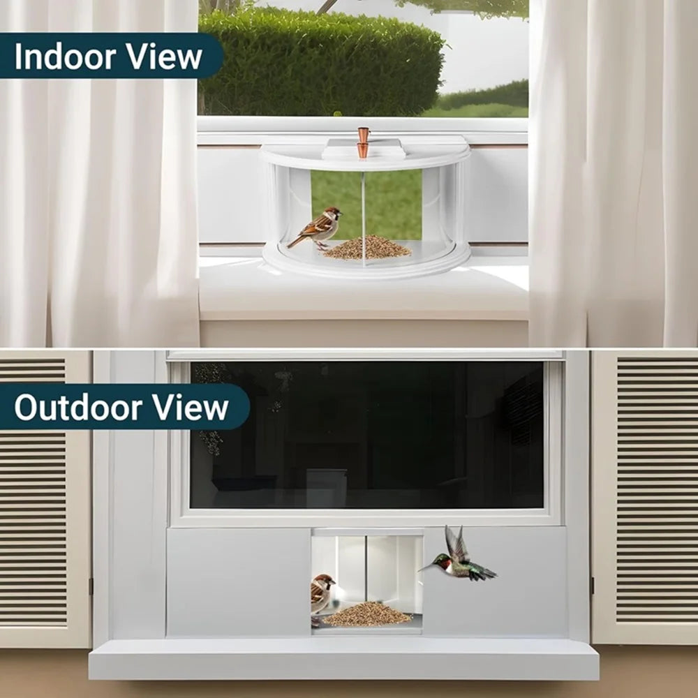 Window Bird Feeder With 180 Clear View Recessed Mount
