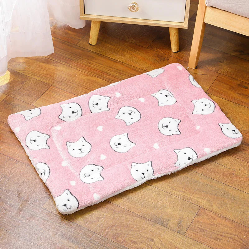 Breathable Flannel Cat Mat Thick Cushioned Sleeping Bed For Small Pets