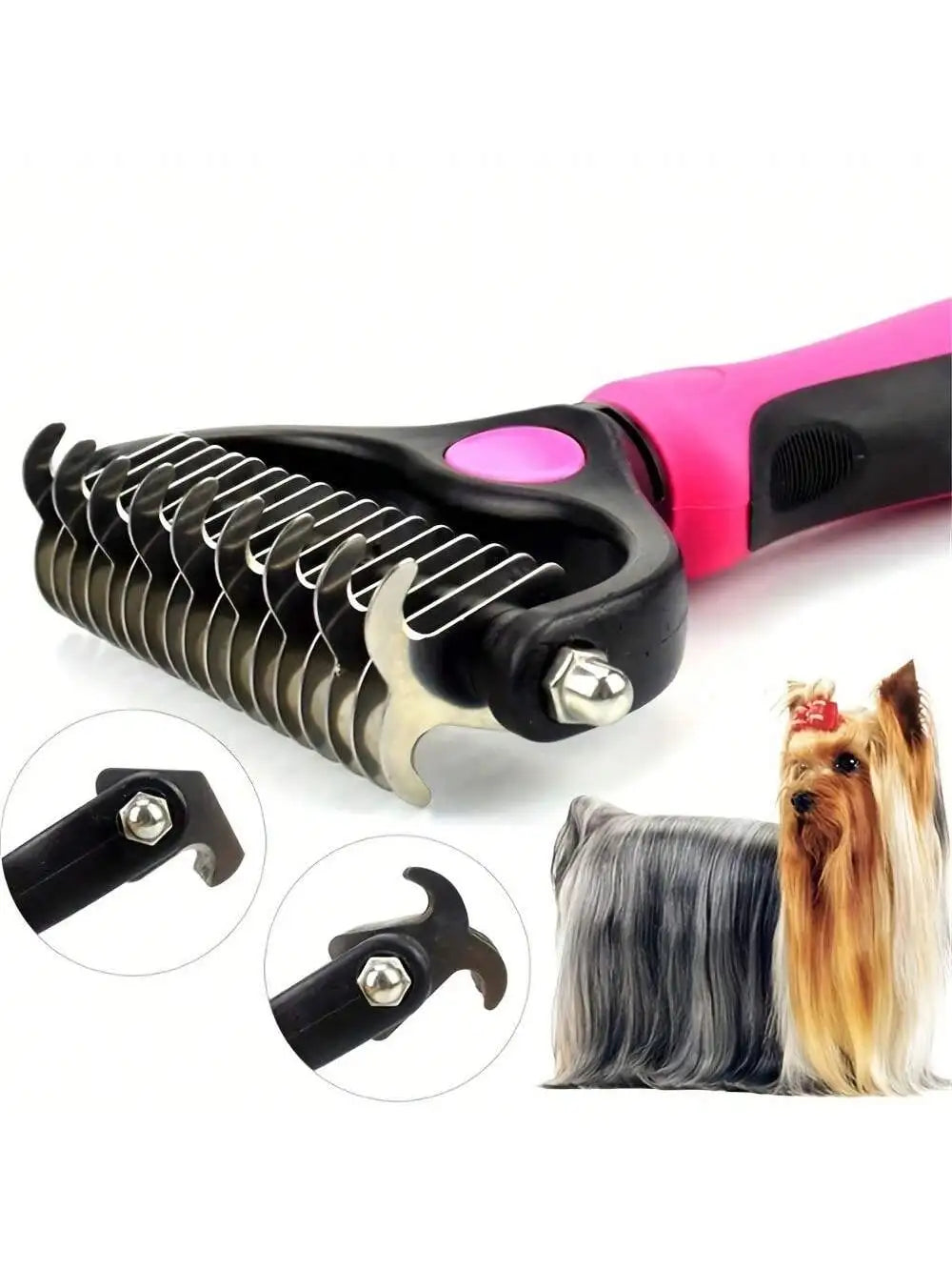Pet Fur Cutter Double Sided Grooming Brush For Dogs