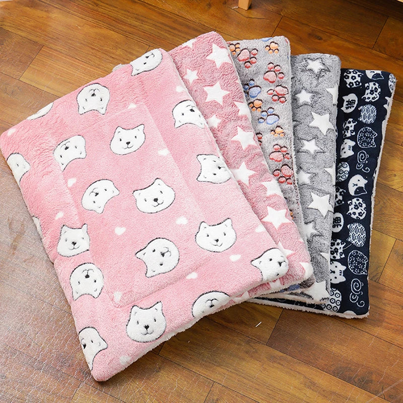 Breathable Flannel Cat Mat Thick Cushioned Sleeping Bed For Small Pets