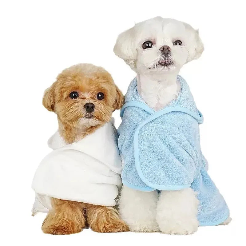 LKEEP Pet Bathrobe Towel With Cap Super Absorbent After Bath