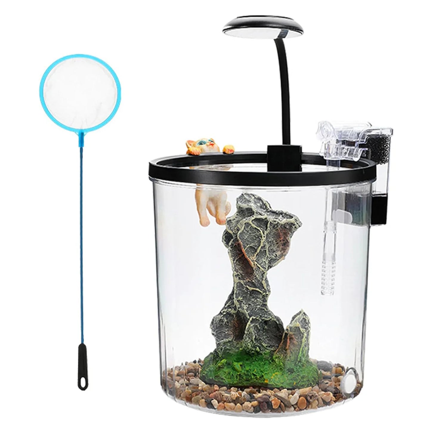 HiMISS Betta Tank Starter Kit With Quiet Filter LED Acrylic