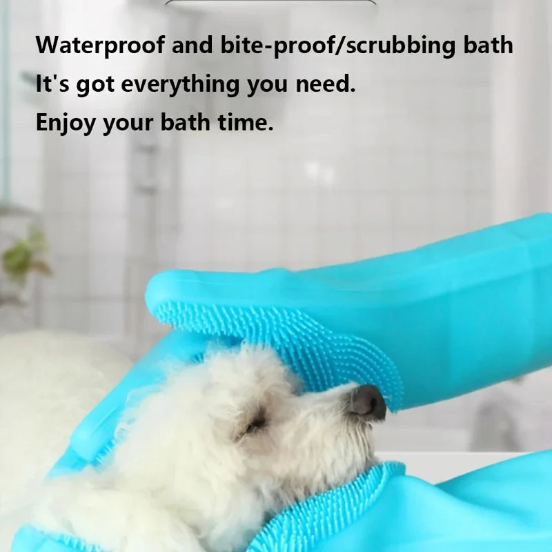 Eco Silicone Pet Grooming Gloves For Bathing And Cleaning