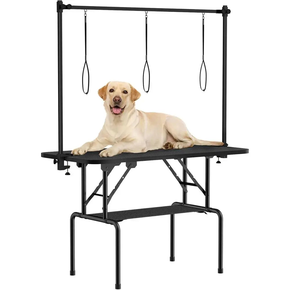 Adjustable Pet Grooming Table With Arm Noose And Mesh Tray