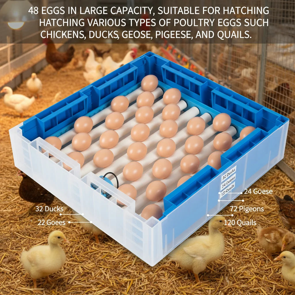 48 Egg Incubator With Automatic Egg Turner And Dual Power