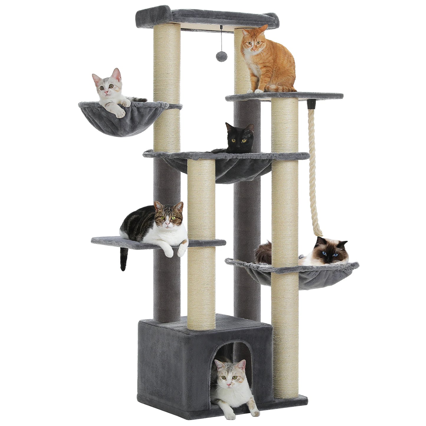 PAWZ Road Cat Tree Tower With Scratching Posts And Hammocks