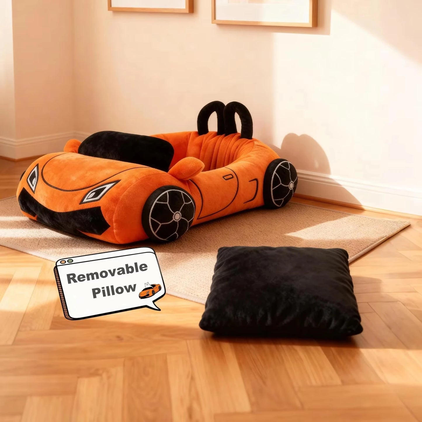 CWV Supercar Cat Bed Cozy Private Kitten Bed With Pillow