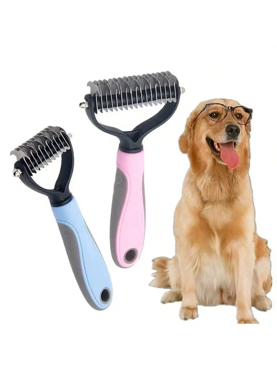 Pet Fur Cutter Double Sided Grooming Brush For Dogs