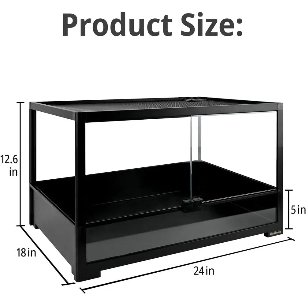 Tempered Glass Reptile Tank With Double Doors And Top Vent