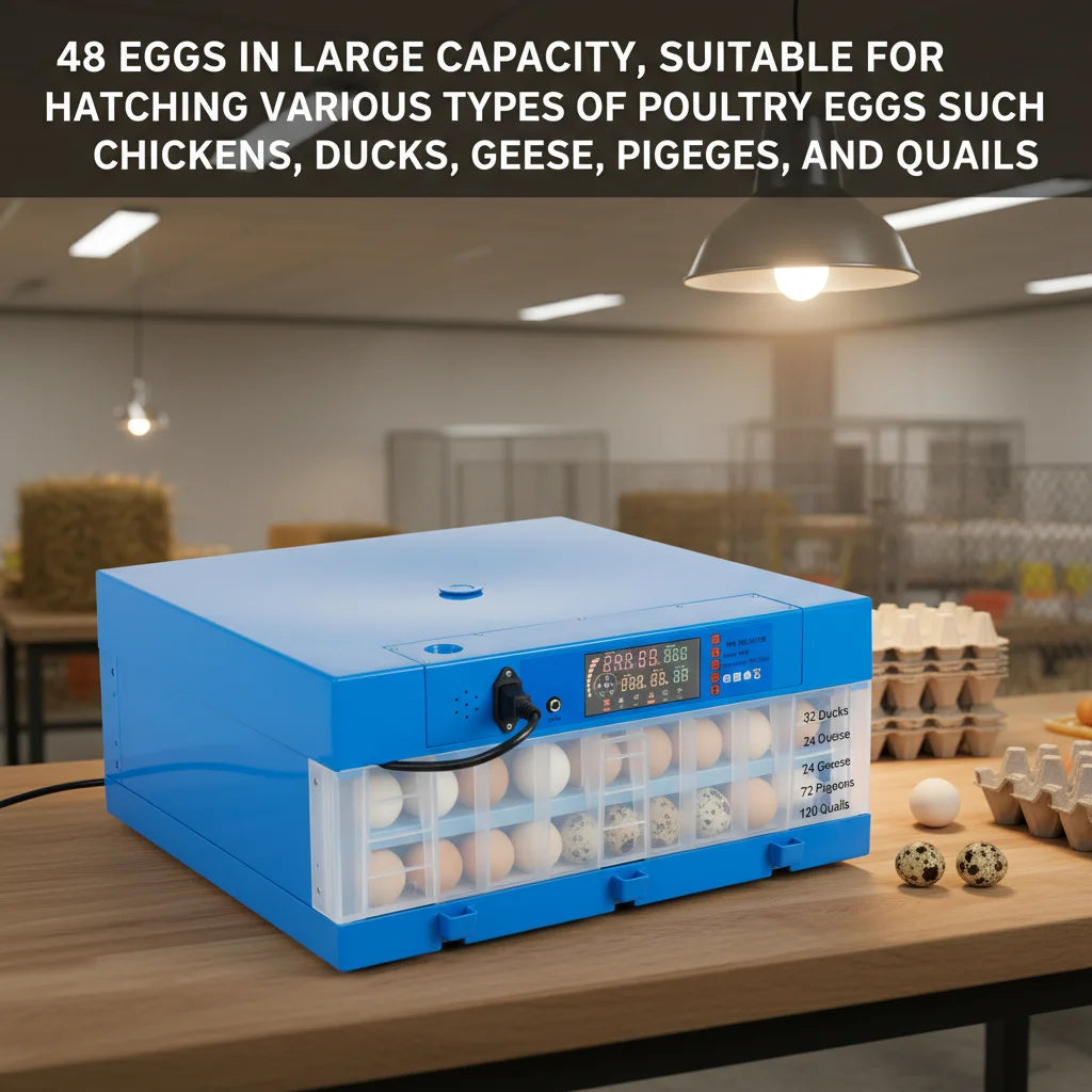 48 Egg Incubator With Automatic Egg Turner And Dual Power