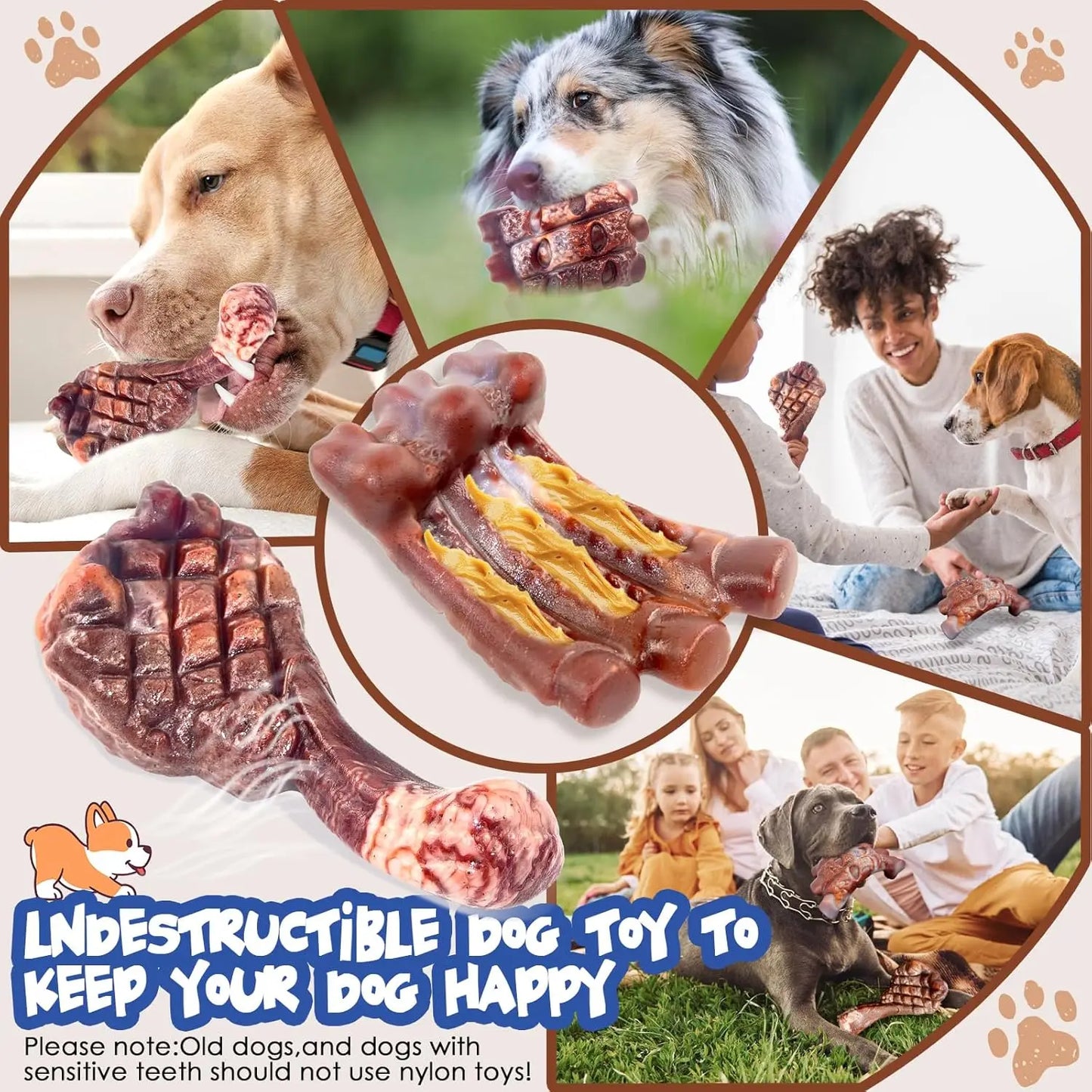 2 Pack Indestructible Dog Chew Toys For Aggressive Chewers