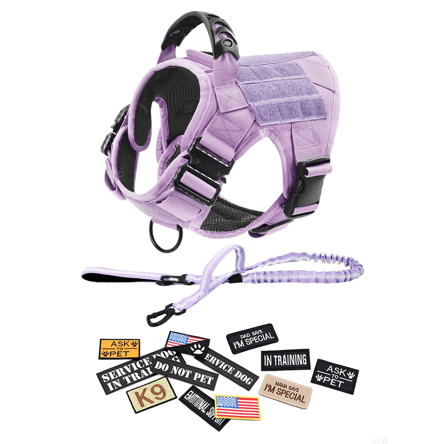 Military Camouflage Nylon Dog Harness With Adjustable Vest
