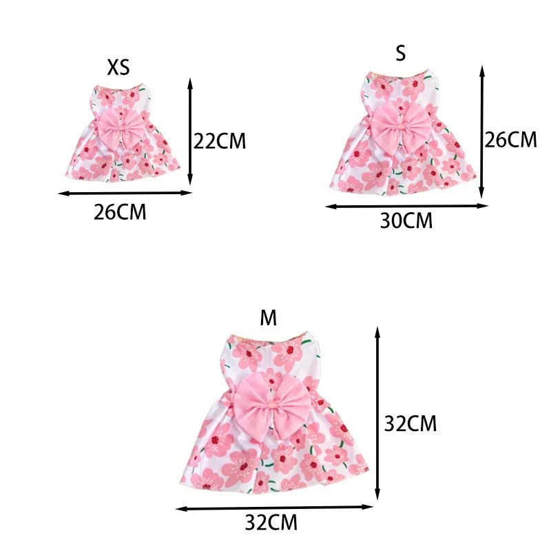 Puppy Princess Lace Dress For Small Medium Dogs Bow Skirt