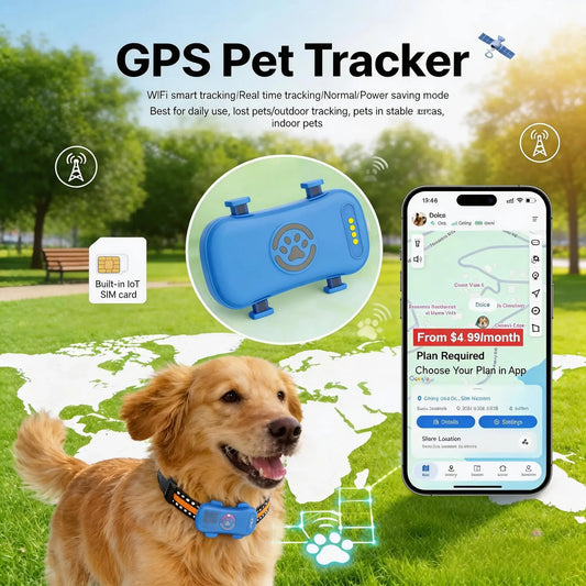 WANWAYTECH GPS Pet Tracker 4G For Dogs And Cats Real Time Tracking