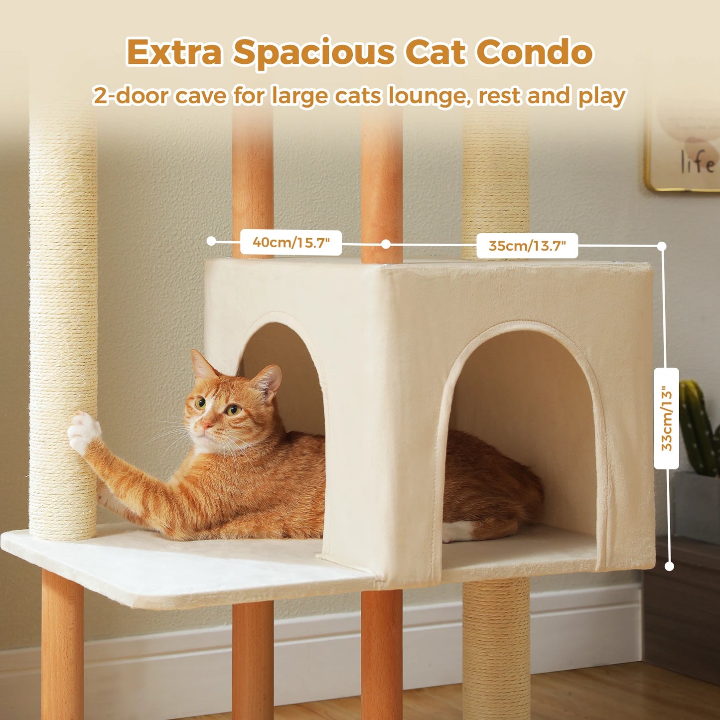 PAWZ Road Modern Cat Tree For Indoor Cats Four-Tier