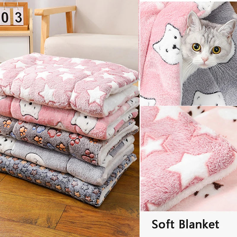 Breathable Flannel Cat Mat Thick Cushioned Sleeping Bed For Small Pets