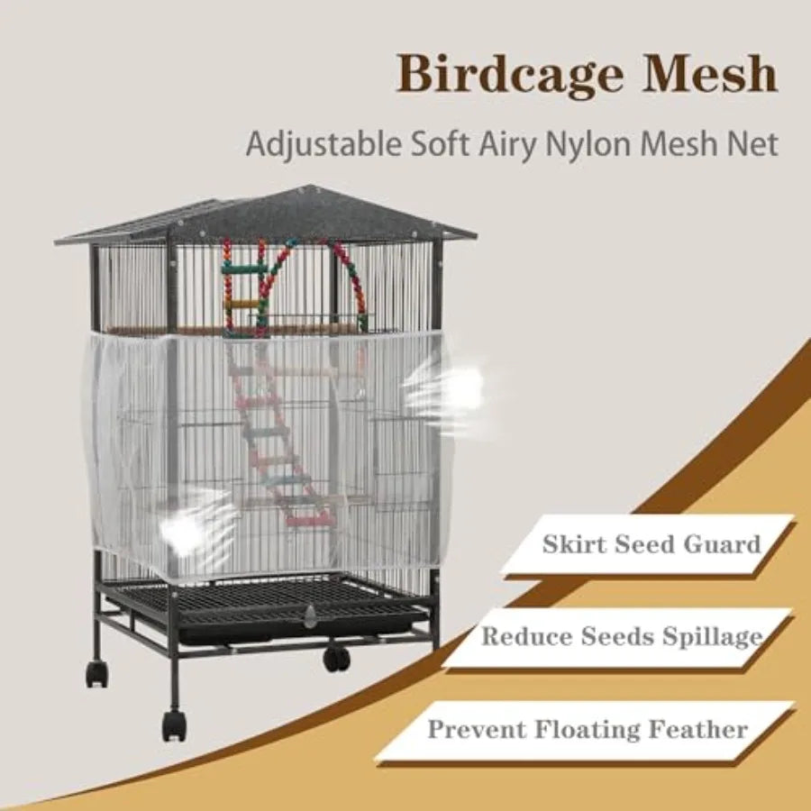 Large Parakeet Cage With Covers For Birds And Finches