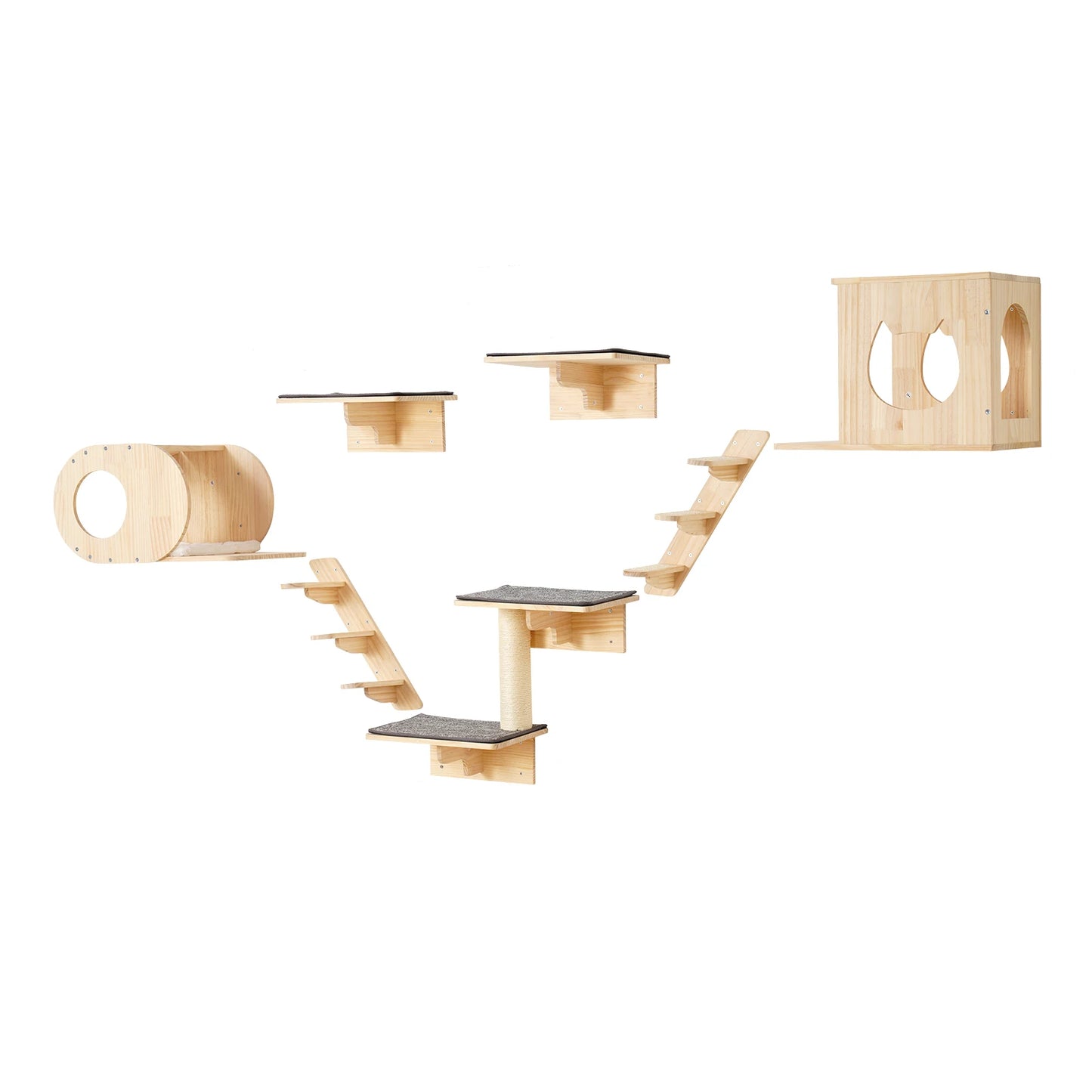 SucceBuy Wall Mounted Cat Shelves And Perches With Jumping Boards