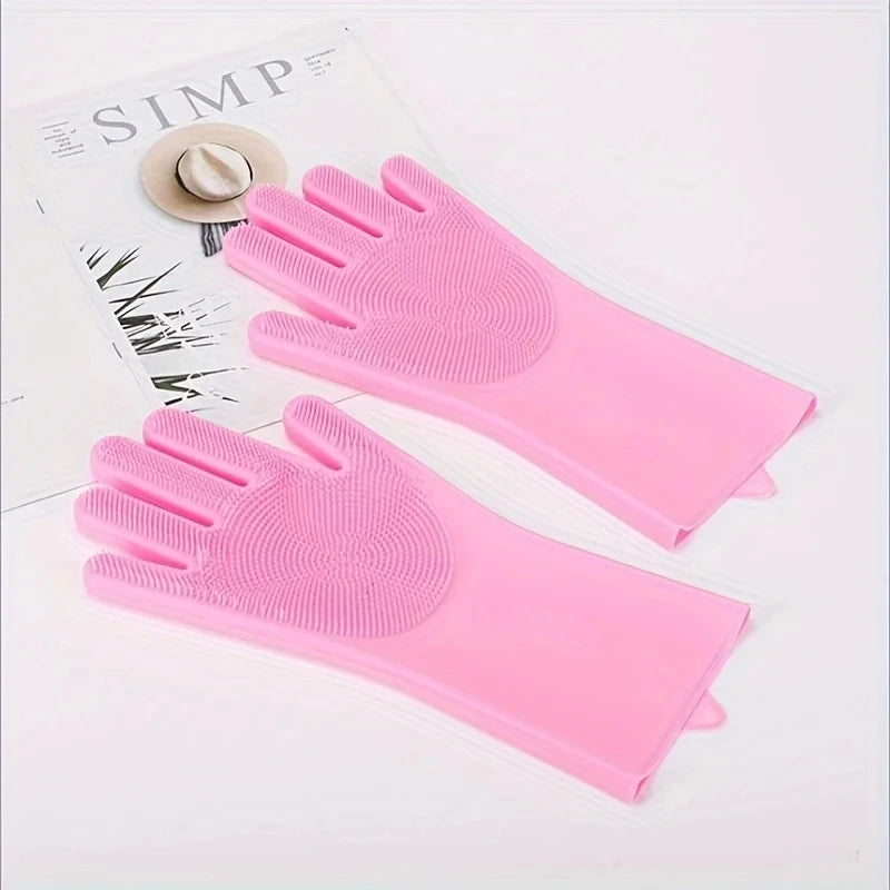 Eco Silicone Pet Grooming Gloves For Bathing And Cleaning