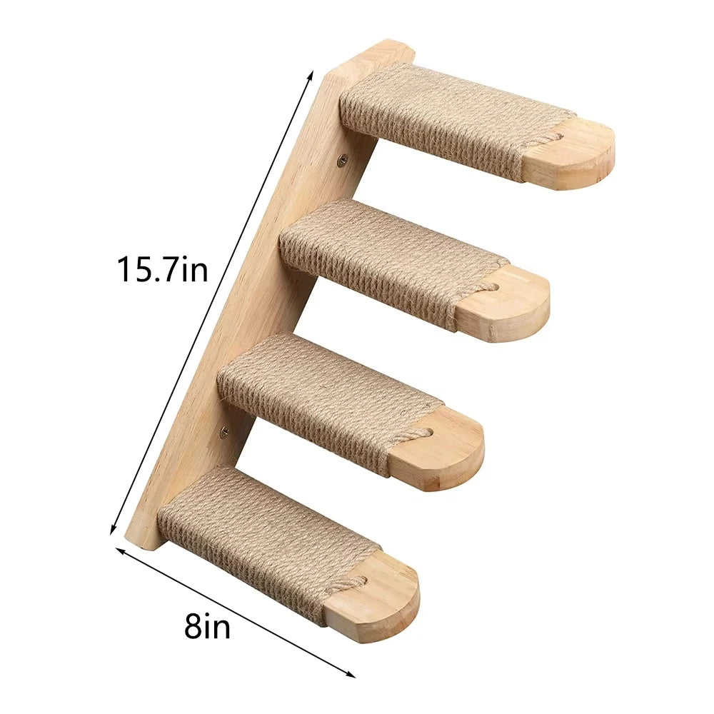 Wall Mounted Cat Rope Bridge With Sisal Climbing For Cats