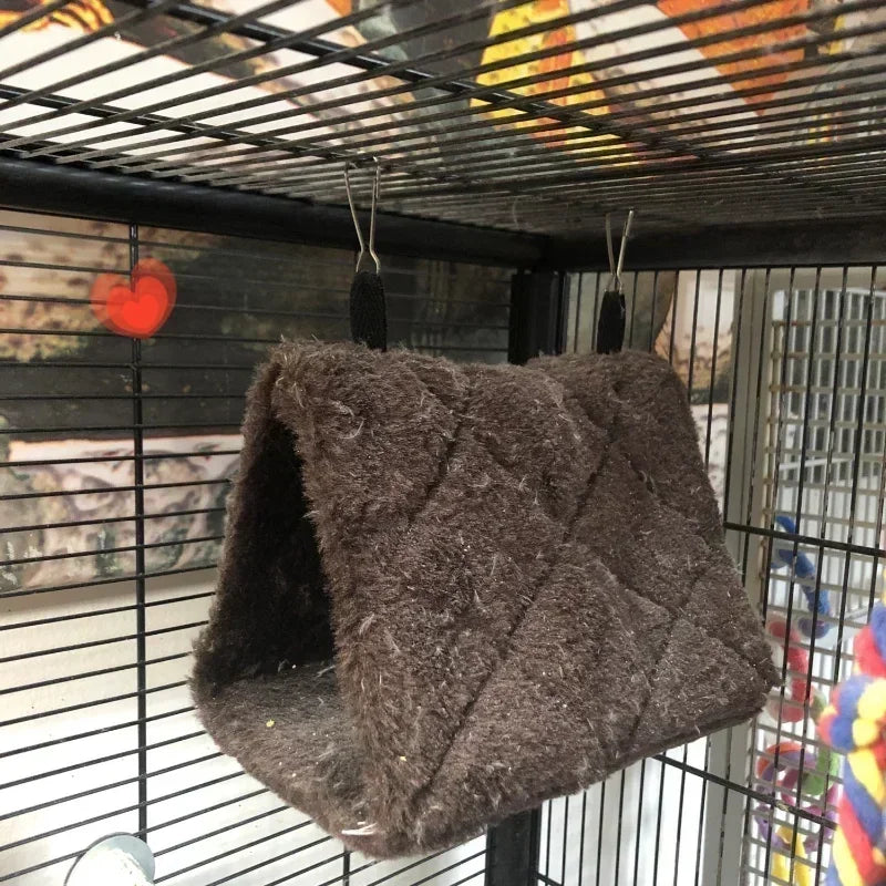 Pet Bird Parrot Cage With Warm Hammock Hut Tent Sleeping