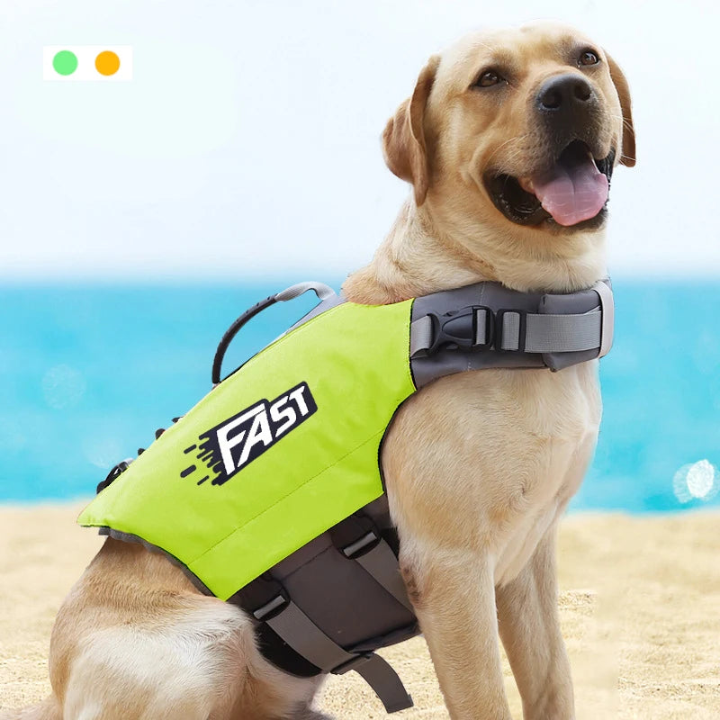 Dog Life Vest Reflective Adjustable Swim Safety Jacket