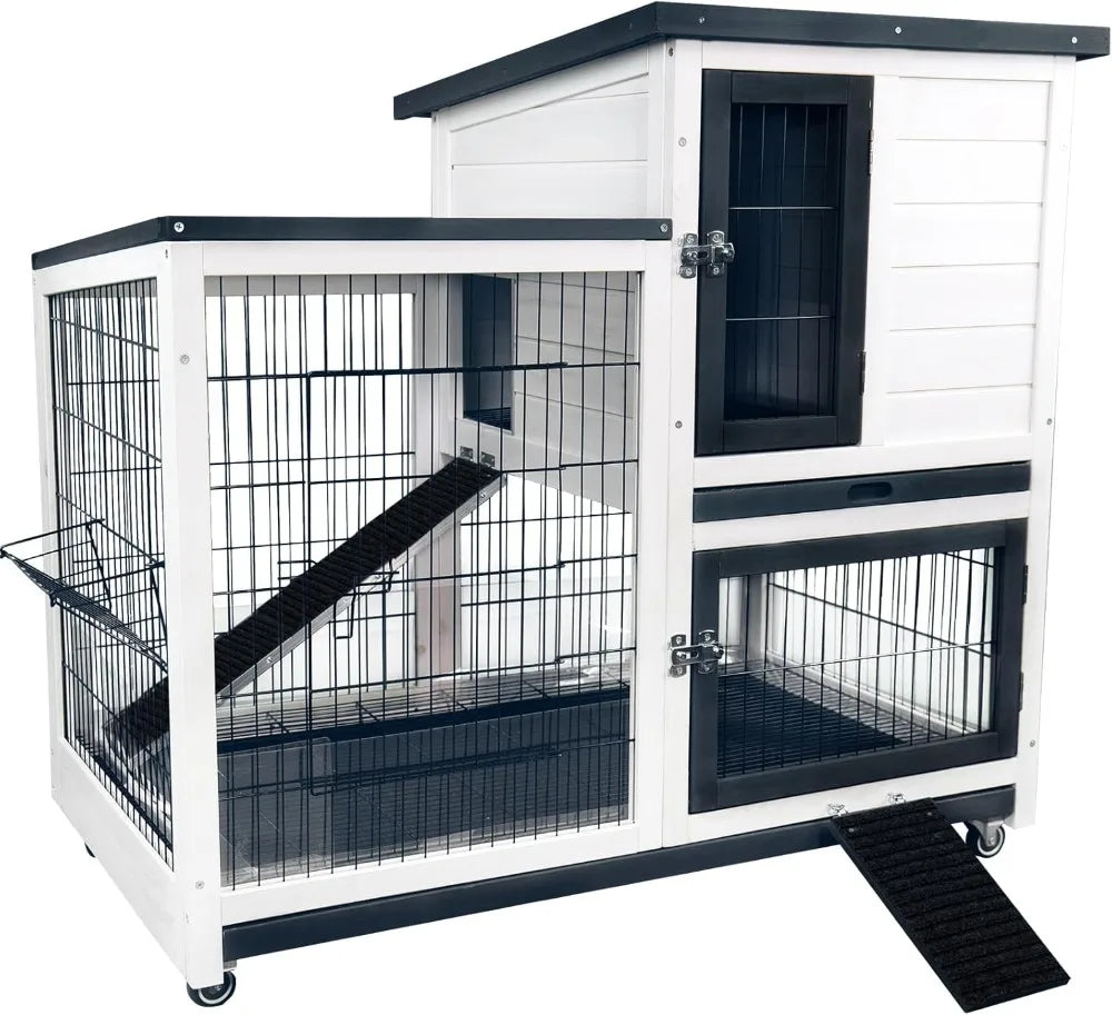 Rabbit Hutch With Urine Guards Two Story Indoor Outdoor Cage