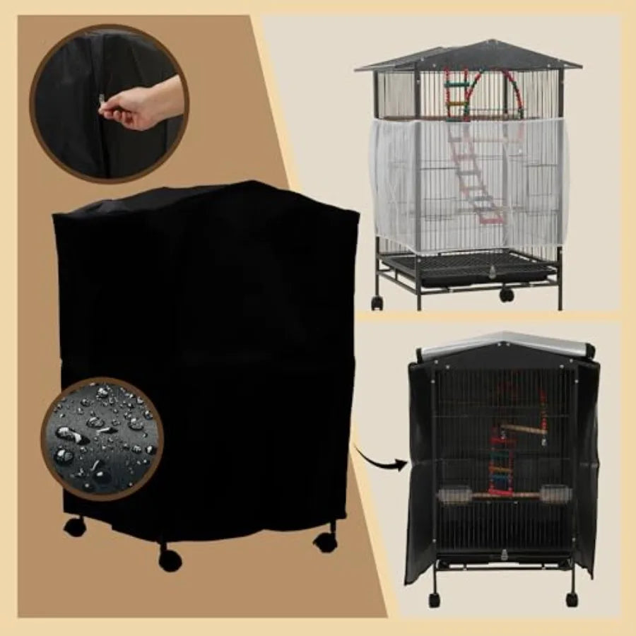 Large Parakeet Cage With Covers For Birds And Finches