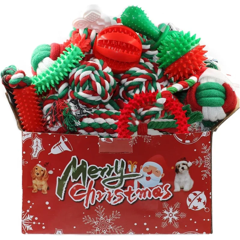 Christmas Dog Toys 15 Pack Chew Toys For Teething Puppies