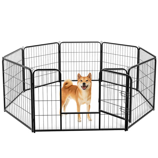 JHK Metal Dog Playpen Foldable Indoor Outdoor Fence