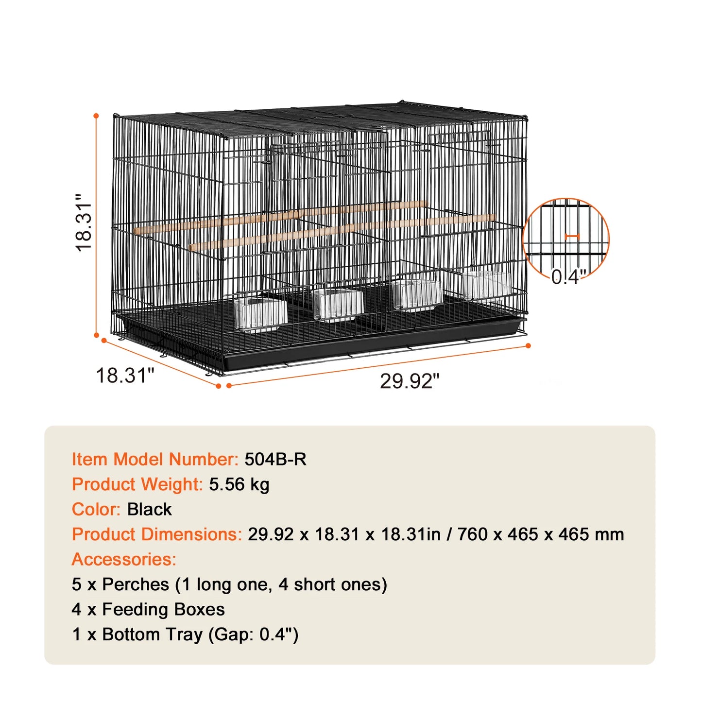 SucceBuy Flight Bird Cage With Divider Stackable For Travel Birds