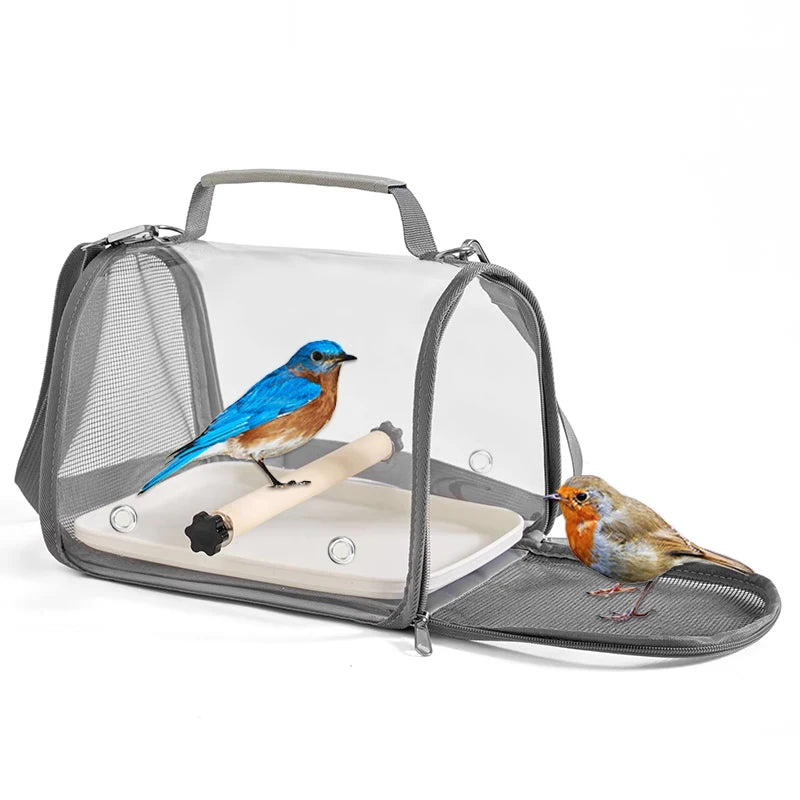 Portable Bird Travel Bag With Stand And Removable Straps Breathable