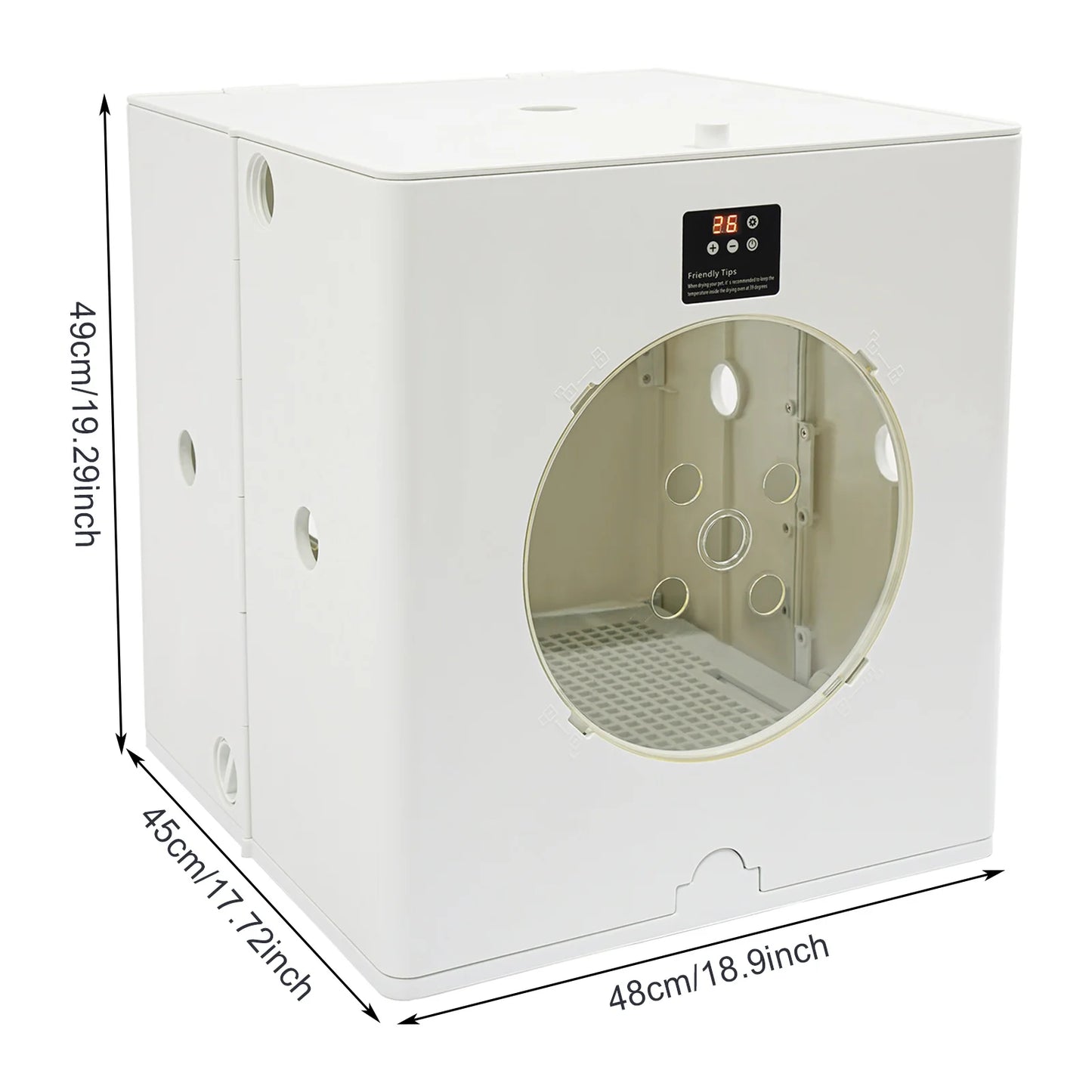 800W Cat And Dog Dryer Box With 79.9Qt Capacity ABS