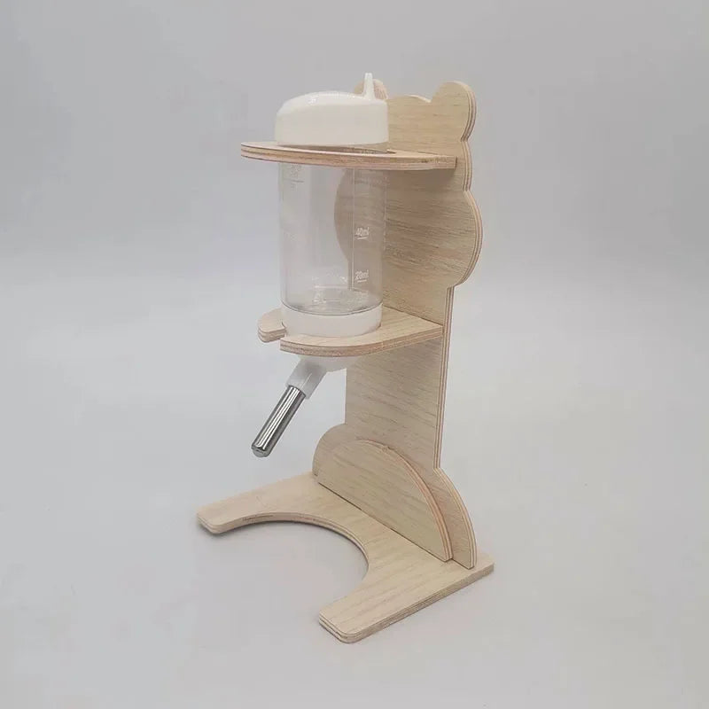 Hamster Water Bottle Rack Vertical Solid Wood Bracket