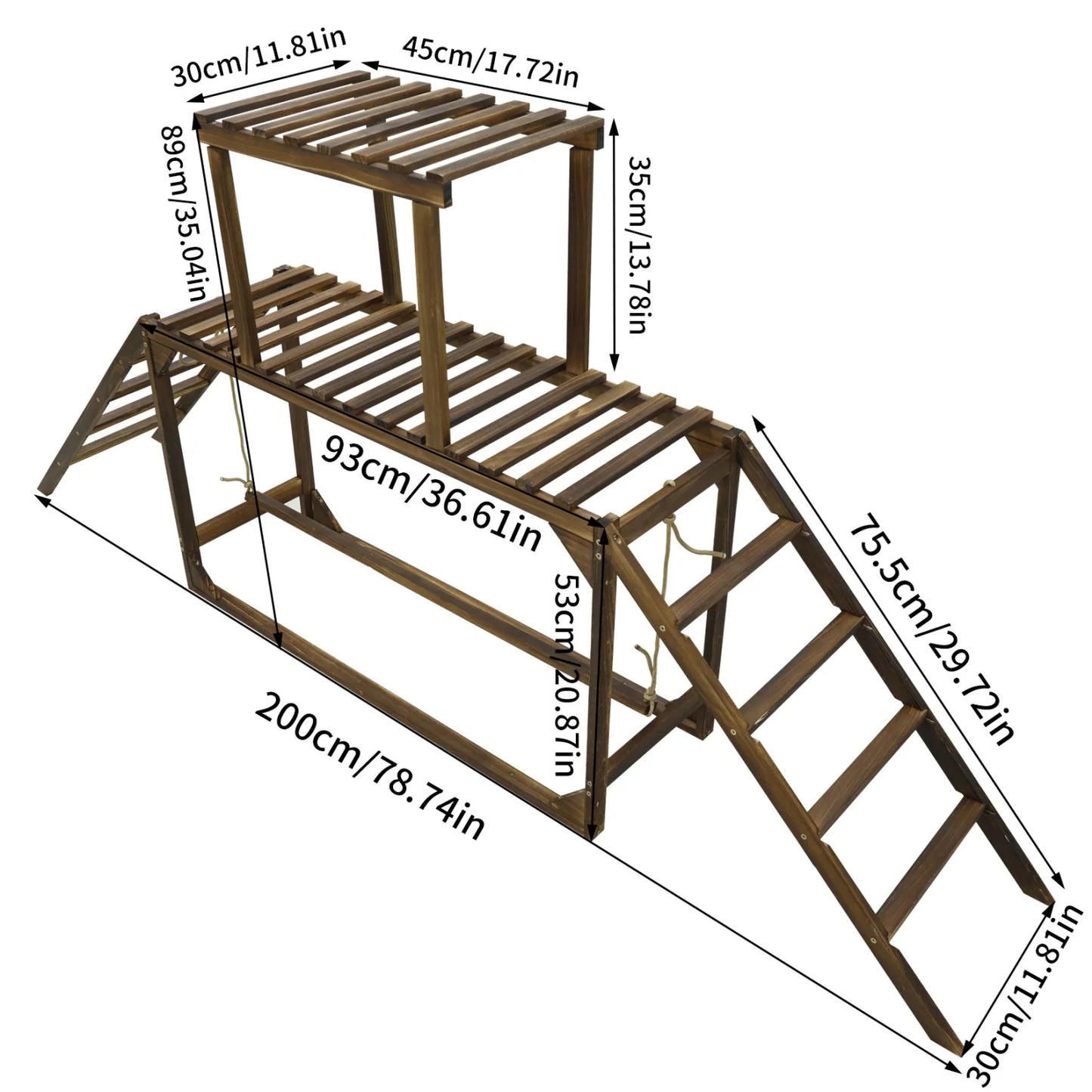Bingopaw Pine Wood Chicken Perch Swing And Roosting Ladder