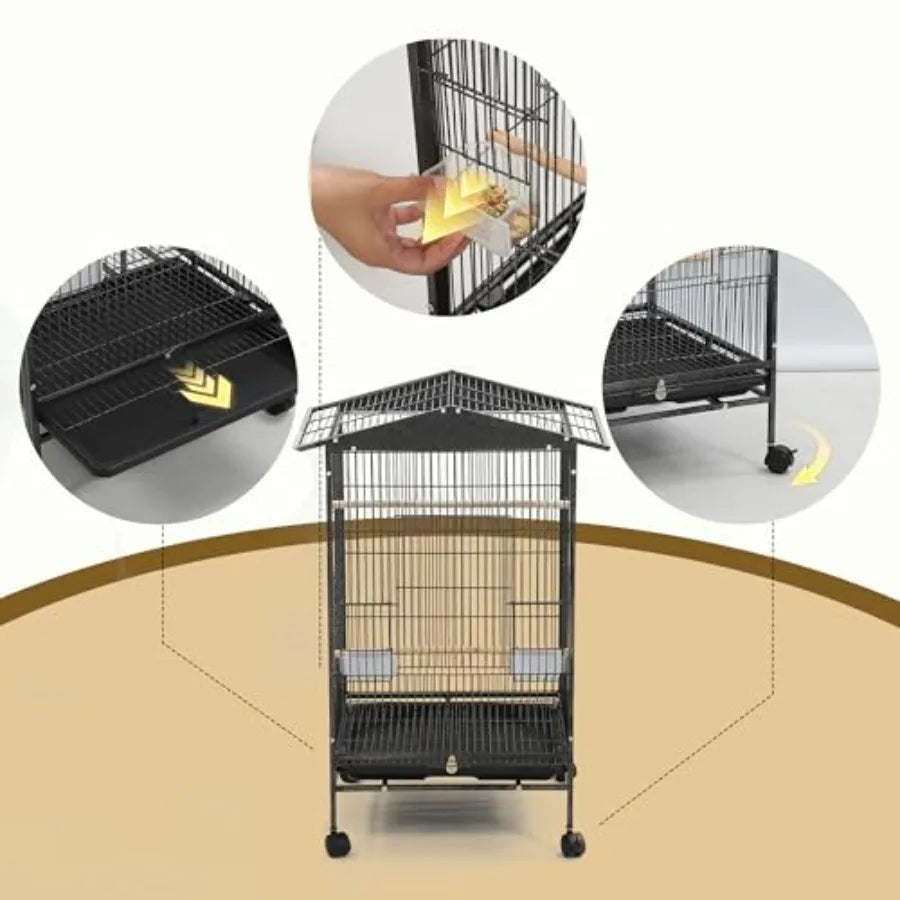 Large Parakeet Cage With Covers For Birds And Finches
