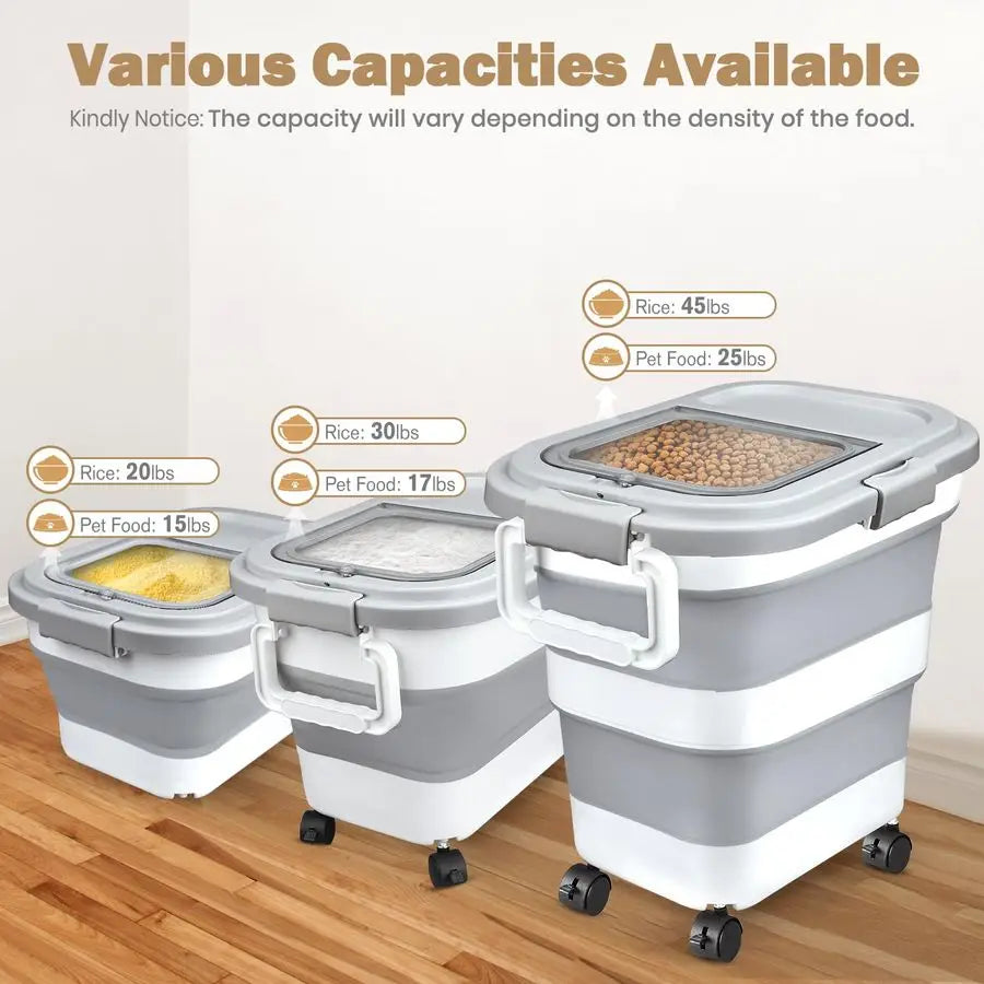 XMSJ Collapsible Airtight Rice and Pet Food Storage Container