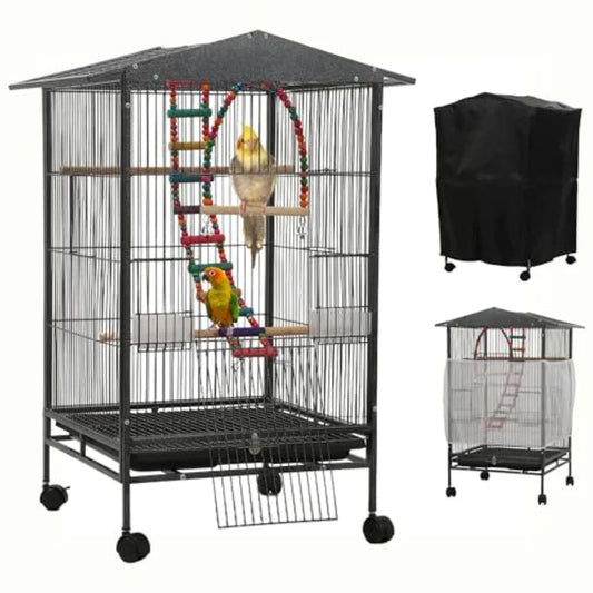 Large Parakeet Cage With Covers For Birds And Finches