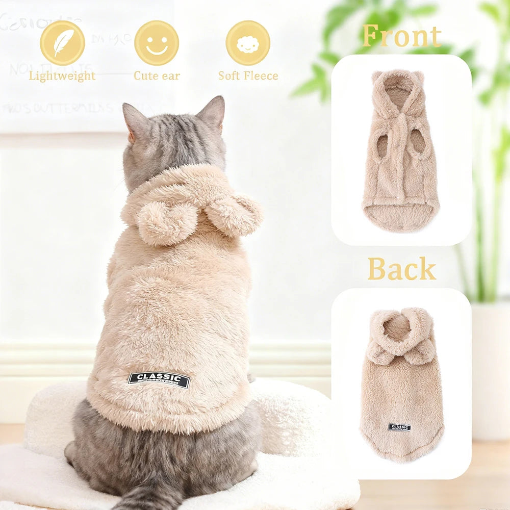 Holapet Winter Pet Hoodie Coat Cozy Fleece For Small Dogs