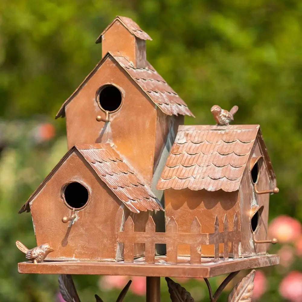 Multi-Birdhouse Stakes With Adjustable Directions For Gardens