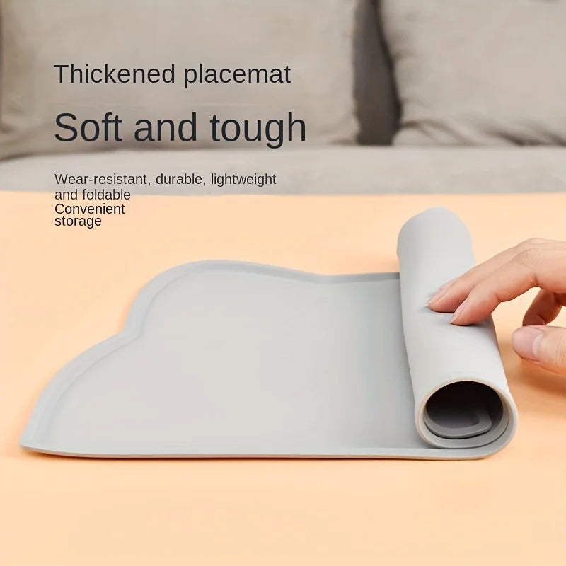 Cat And Dog Feeding Mat Silicone Waterproof With Raised Edge