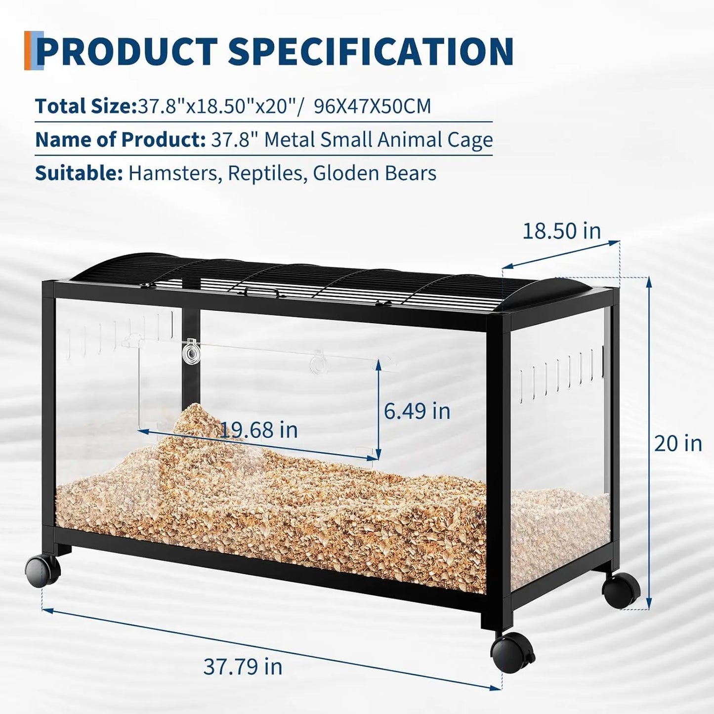 HiMISS Chew-Proof Metal Hamster Cage Stackable Small Animal Habitat