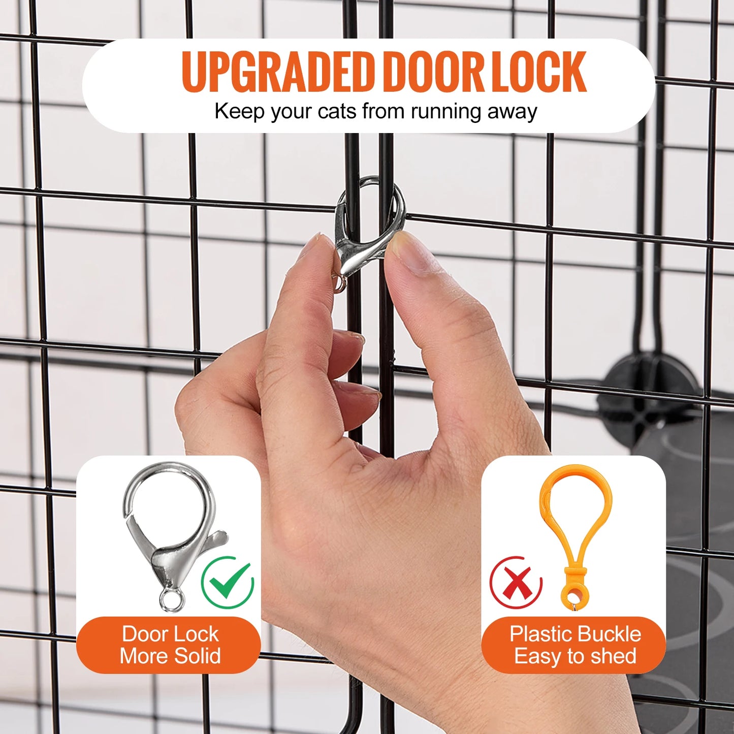SucceBuy Cat Cage Detachable Wire Enclosure With Front Doors