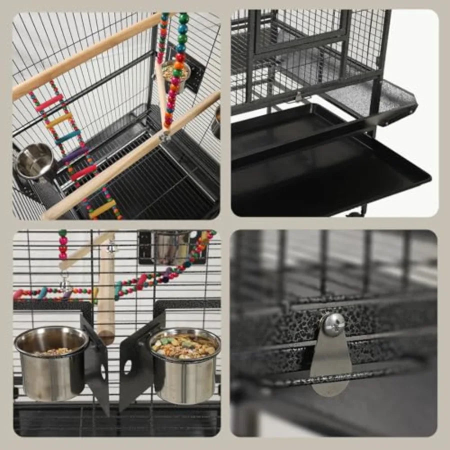 Pine Wood Bird Cage Flight Cage for Parrots and Birds