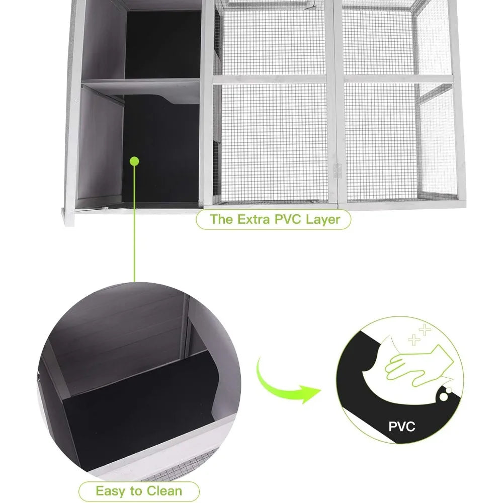 Indoor Rabbit Hutch With Large Outdoor Run For Small Animals