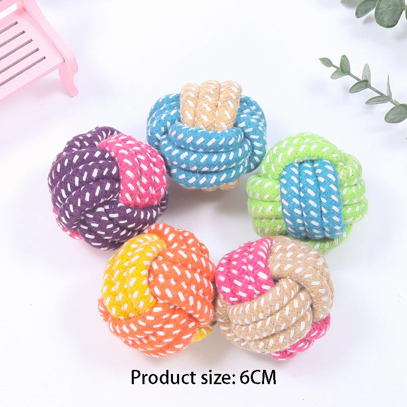 VZZ Interactive Cotton Rope Dog Ball Chew Toy Puppy