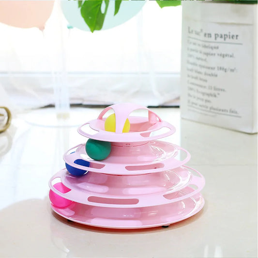 Cat Activity Tower With 4 Levels Track Tunnel Indoor Playhouse