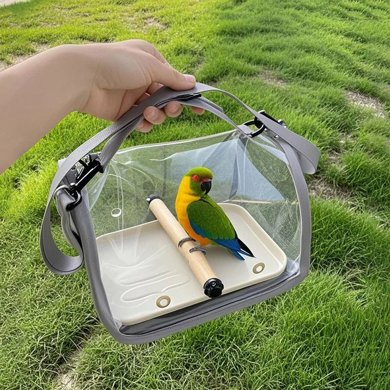 Portable Bird Travel Bag With Stand And Removable Straps Breathable